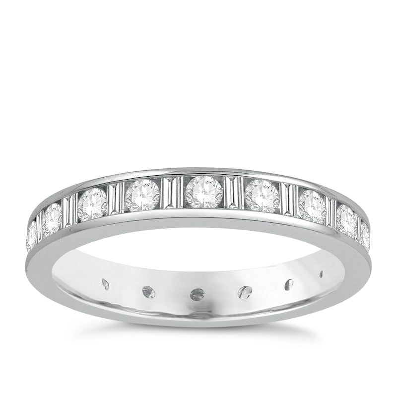 18ct White Gold Full Eternity 1ct Diamond Ring