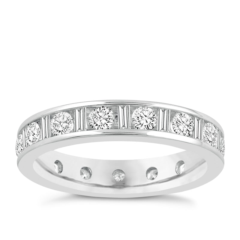 18ct White Gold Multi Shape Full Eternity 1.50ct Diamond Ring