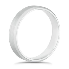 9ct White Gold 5mm Matte & Polished Band