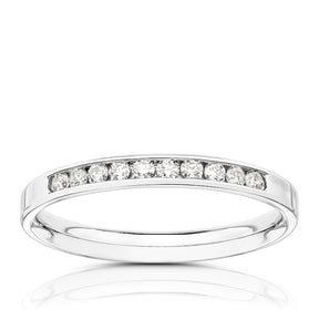 14ct White Gold Channel Set Eternity 0.15ct Diamond Ring