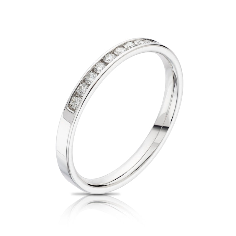 14ct White Gold Channel Set Eternity 0.15ct Diamond Ring