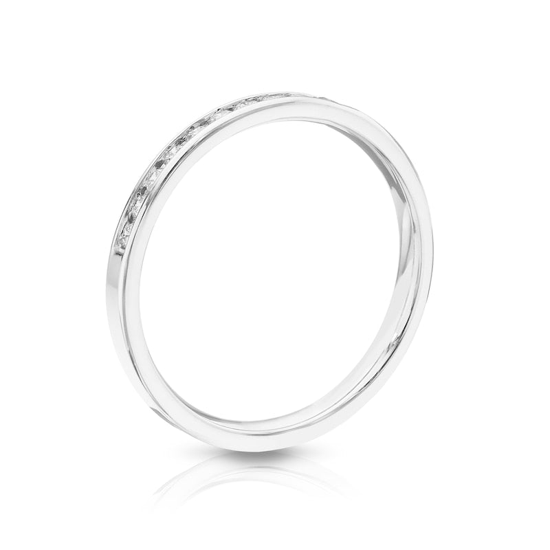 14ct White Gold Channel Set Eternity 0.15ct Diamond Ring