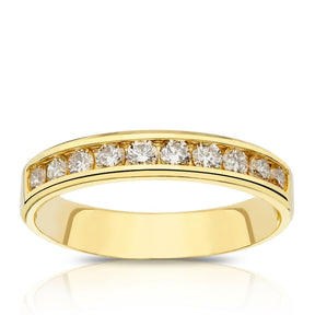 18ct Yellow Gold Channel Set Eternity 0.50ct Diamond Ring