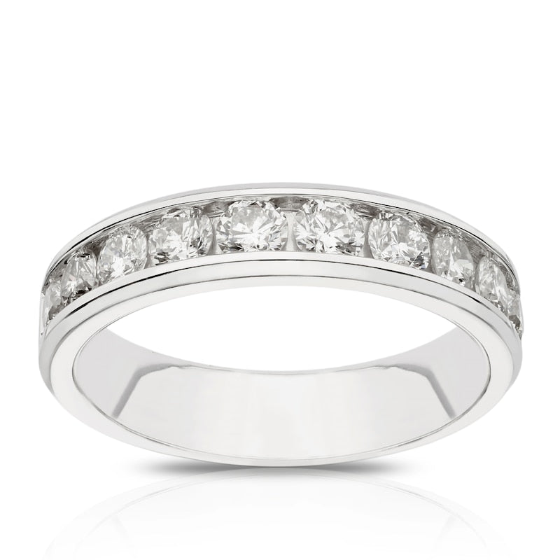14ct White Gold Channel Set Eternity 1ct Diamond Ring