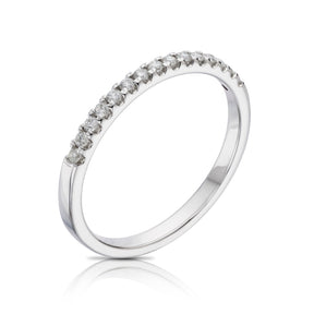 14ct White Gold Claw Set Eternity 0.15ct Diamond Ring