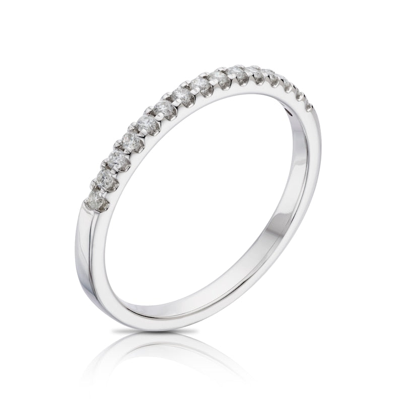14ct White Gold Claw Set Eternity 0.15ct Diamond Ring