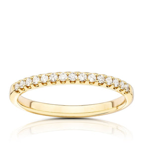 14ct Yellow Gold Claw Set Eternity 0.15ct Diamond Ring