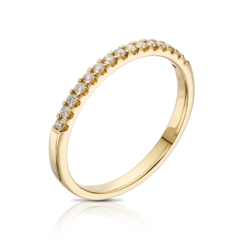 14ct Yellow Gold Claw Set Eternity 0.15ct Diamond Ring