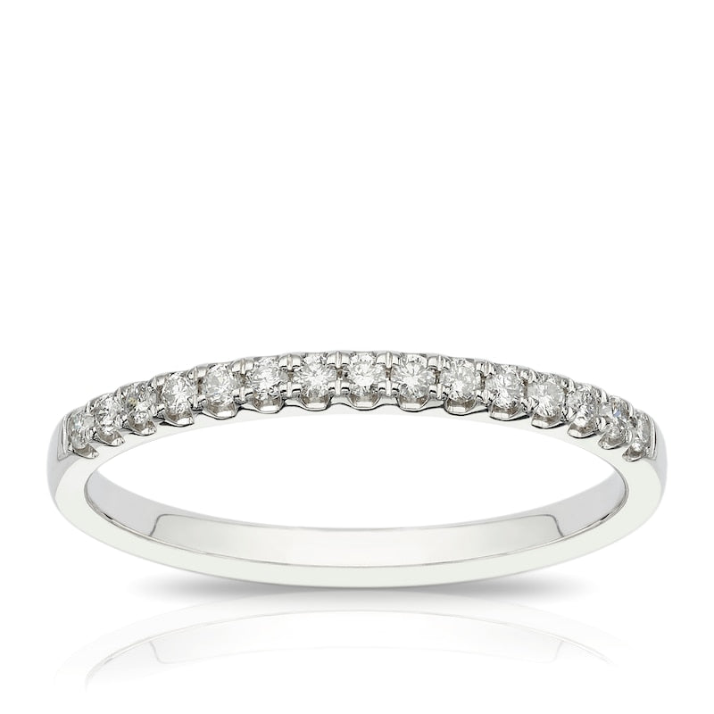 18ct White Gold Claw Set Eternity 0.15ct Diamond Ring