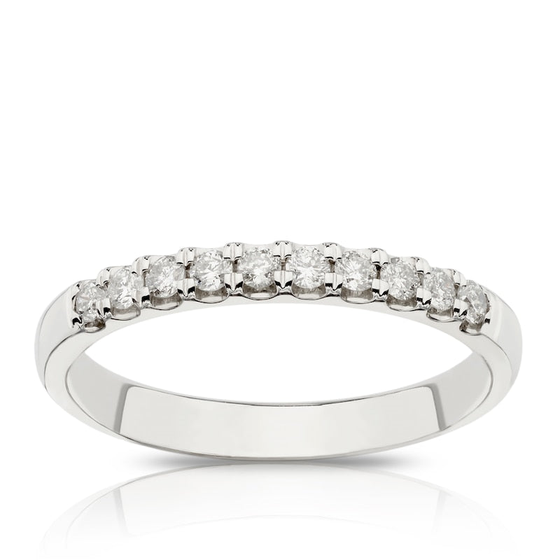 14ct White Gold Claw Set Eternity  0.25ct Diamond Ring
