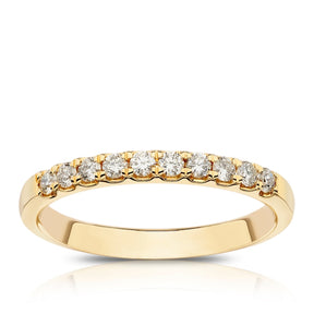 14ct Yellow Gold Claw Set Eternity 0.25ct Diamond Ring