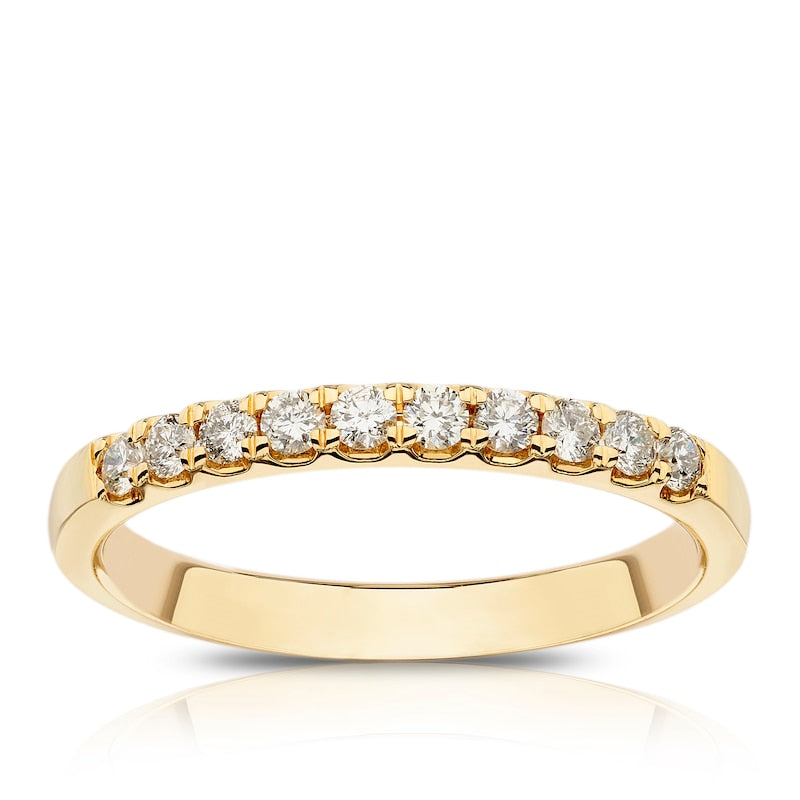 14ct Yellow Gold Claw Set Eternity 0.25ct Diamond Ring
