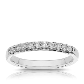 18ct White Gold Claw Set Eternity  0.25ct Diamond Ring