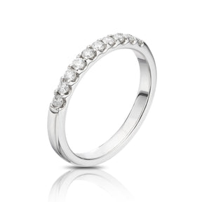 18ct White Gold Claw Set Eternity  0.25ct Diamond Ring