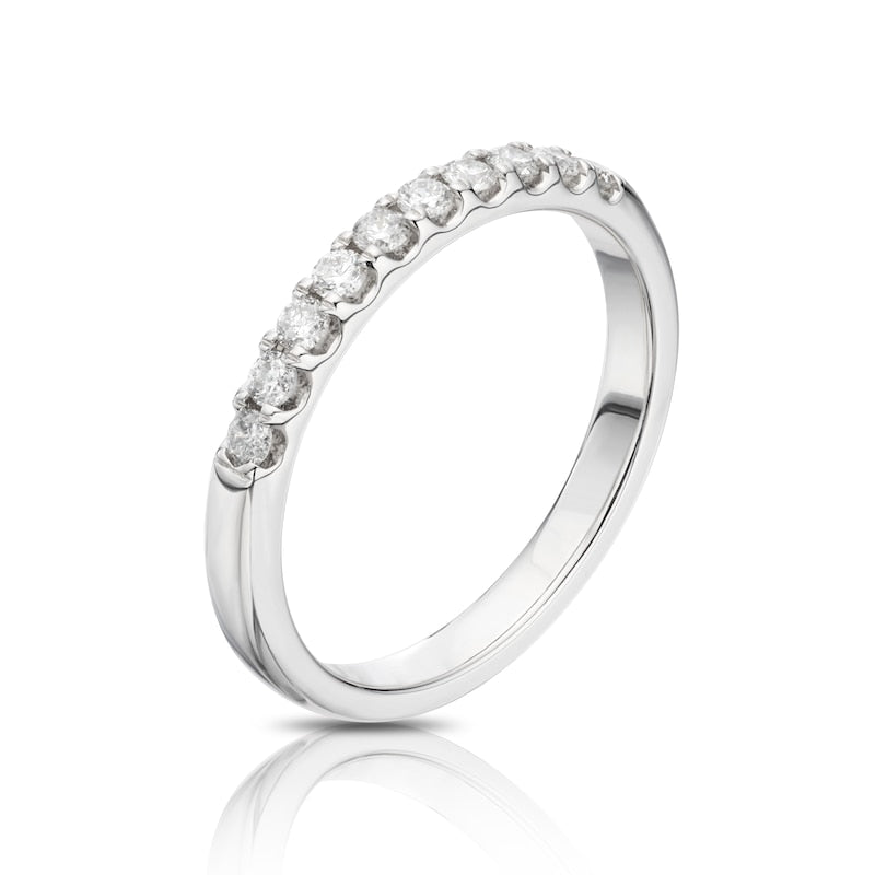 18ct White Gold Claw Set Eternity  0.25ct Diamond Ring