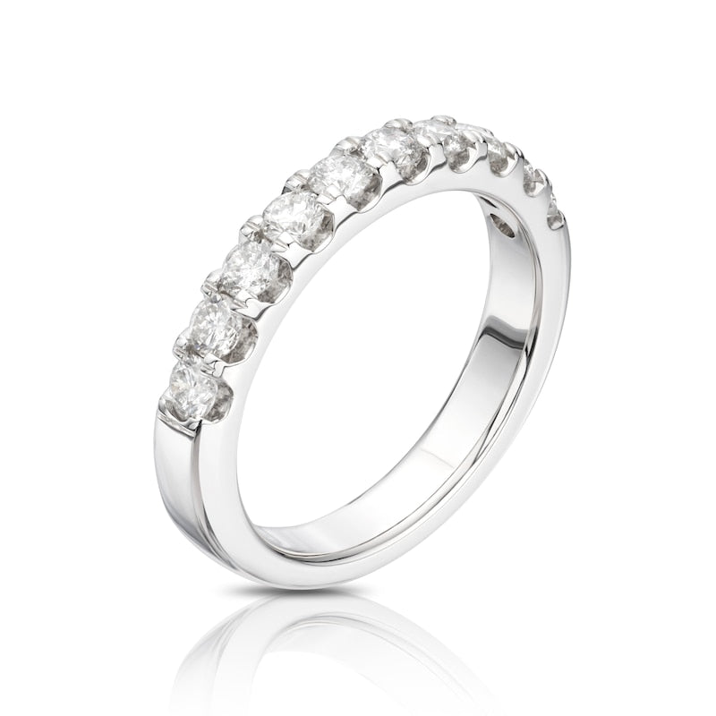 18ct White Gold Claw Set Eternity 0.75ct Diamond Ring