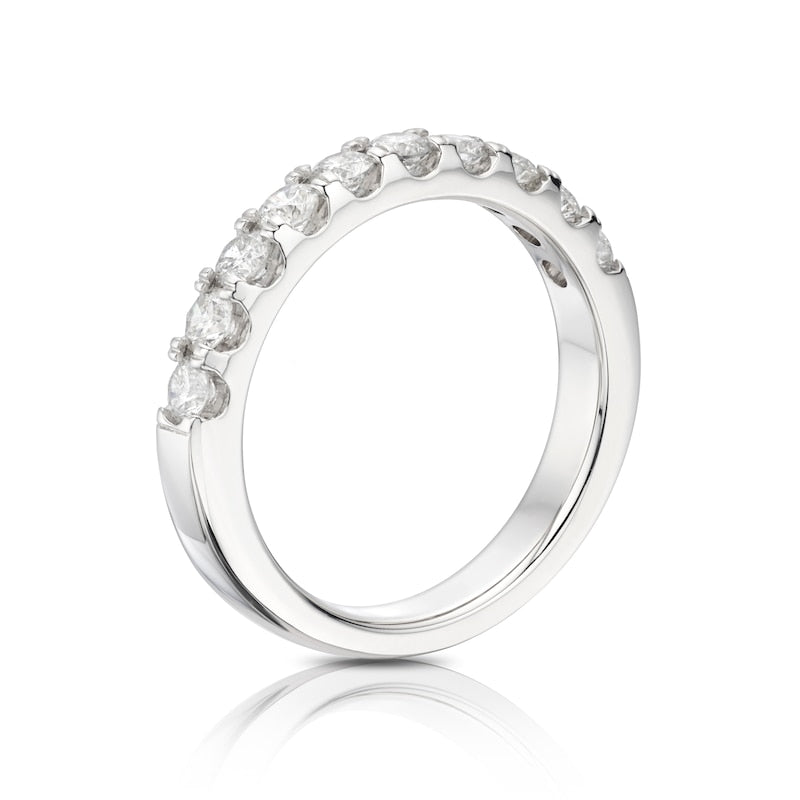 18ct White Gold Claw Set Eternity 0.75ct Diamond Ring