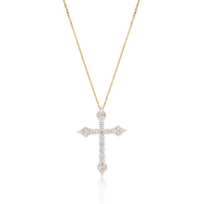 9ct Yellow Gold 1ct Diamond Cross Pendant