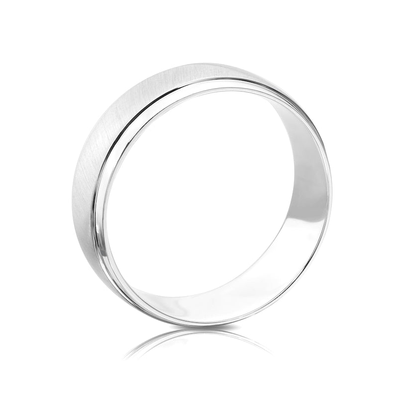 Platinum Matte & Polish Court Ring 7mm