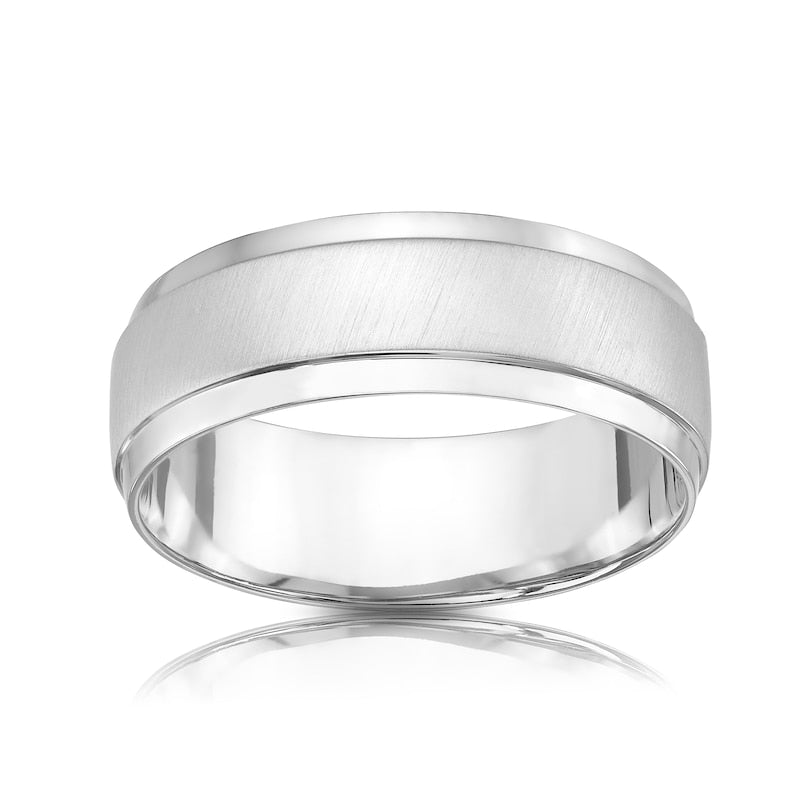 Platinum Matte & Polish Court Ring 7mm