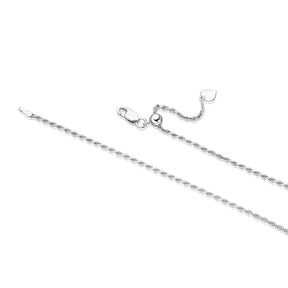 Sterling Silver 26" Adjustable Dainty Rope Chain
