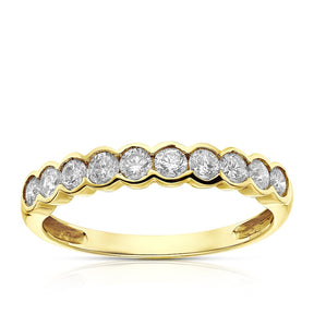 18ct Yellow Gold Flush Set 0.50ct Diamond Ring