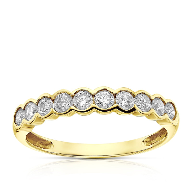 18ct Yellow Gold Flush Set 0.50ct Diamond Ring