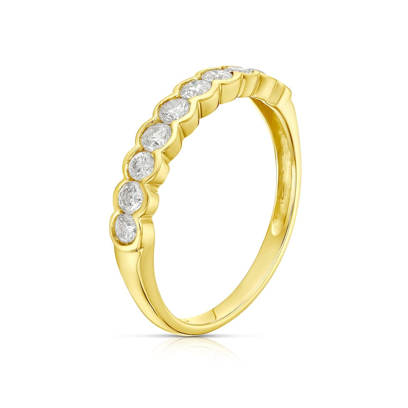 18ct Yellow Gold Flush Set 0.50ct Diamond Ring