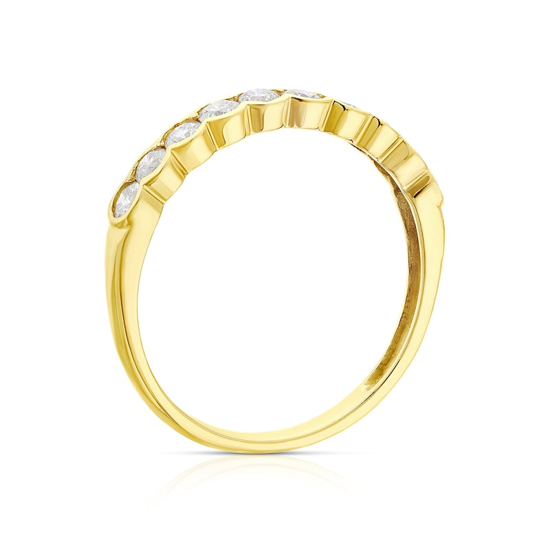 18ct Yellow Gold Flush Set 0.50ct Diamond Ring