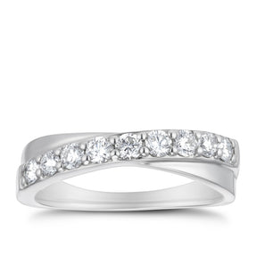 Platinum Crossover Eternity 0.50ct Diamond Ring