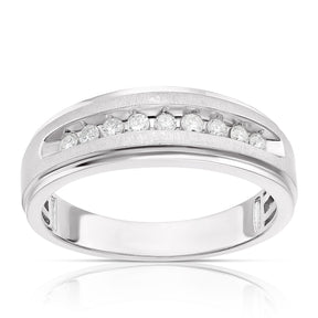 Engagement Ring 9ct White Gold 7mm 0.25ct Diamond Ring