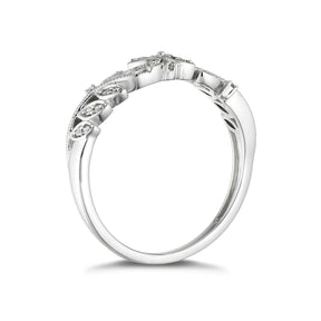 9ct White Gold Fancy 0.10ct Diamond Ring