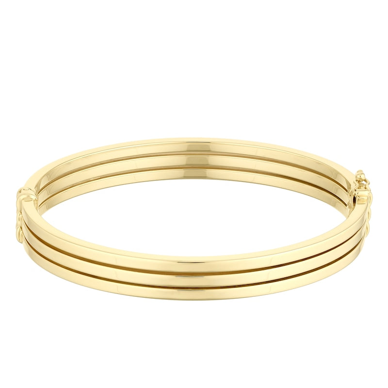 9ct Yellow Gold Triple Row Bangle