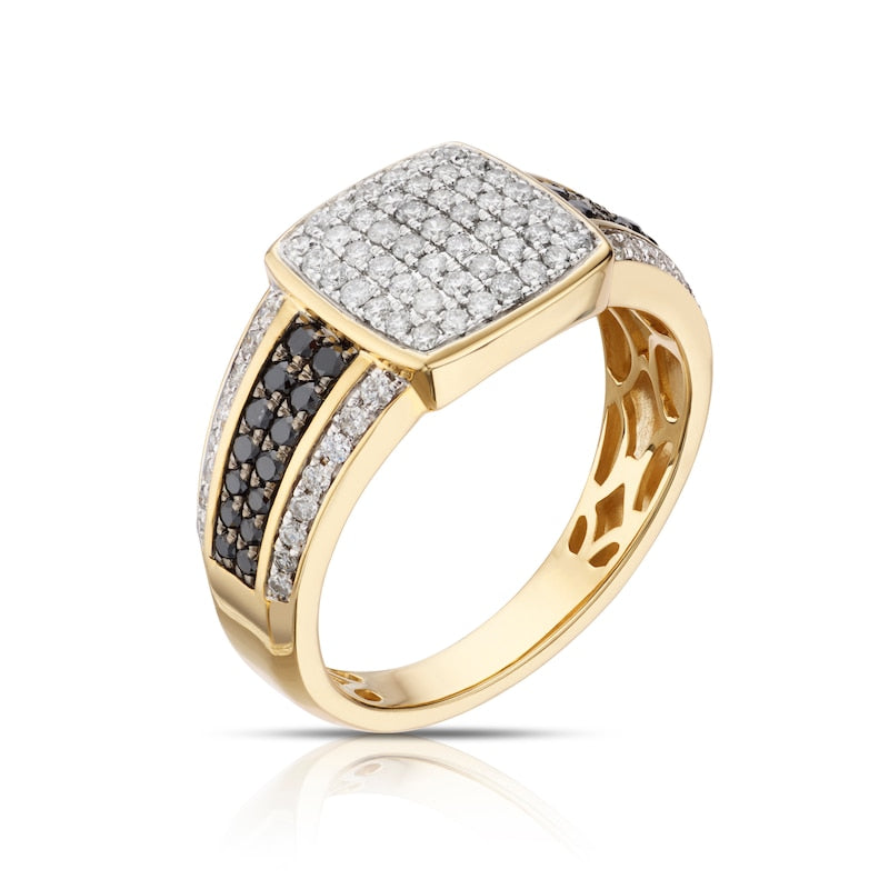9ct Yellow Gold 0.95ct Treated Diamond Men's Ring