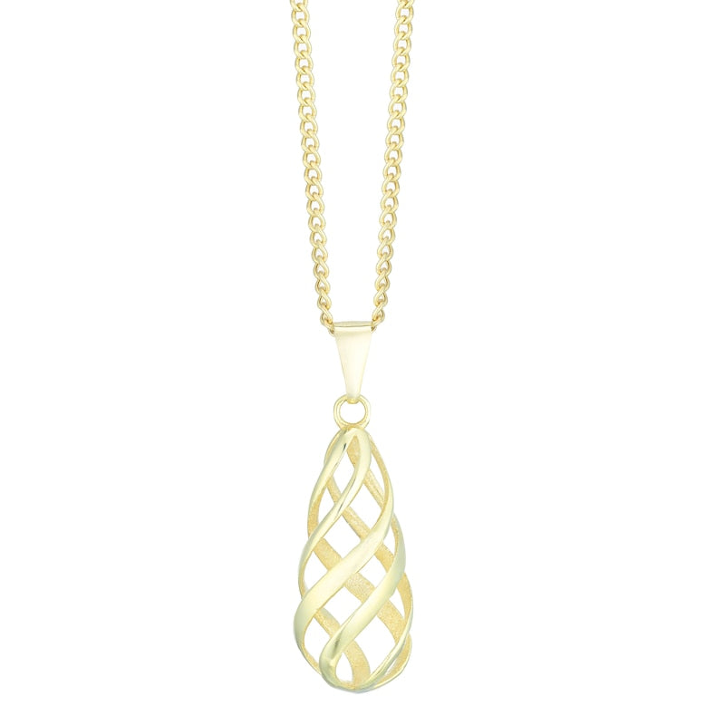 9ct Yellow Gold Drop Pendant Necklace