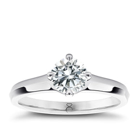 Engagement Ring The Diamond Story Platinum Compass Set Solitaire 0.33ct Diamond Ring