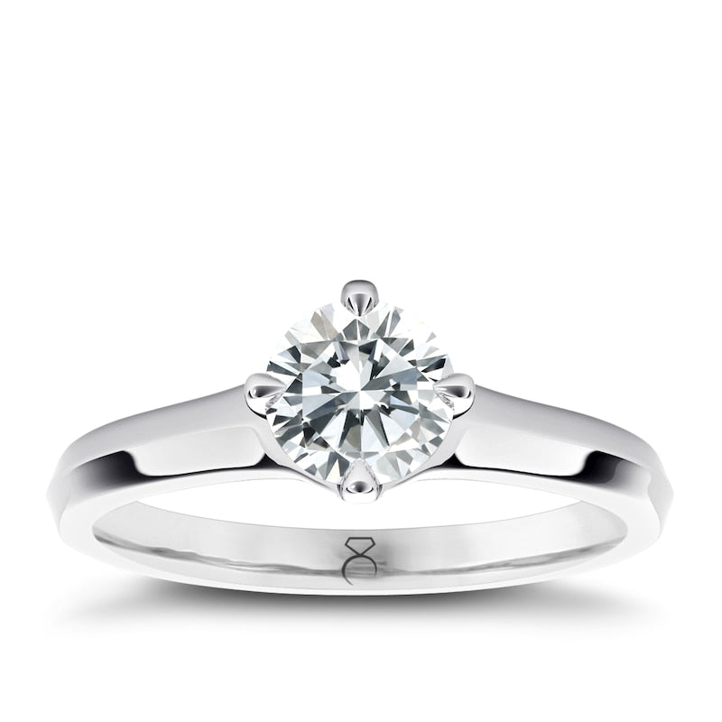Engagement Ring The Diamond Story Platinum Compass Set Solitaire 0.33ct Diamond Ring