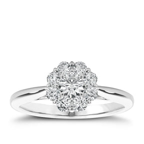 Engagement Ring The Diamond Story Platinum Flower Cluster 0.50ct Diamond Ring