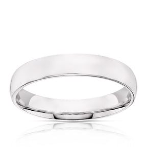 9ct White Gold 4mm Extra Heavyweight Court Ring