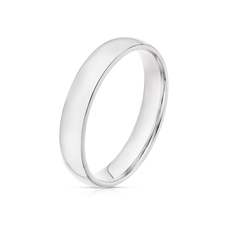 9ct White Gold 4mm Extra Heavyweight Court Ring
