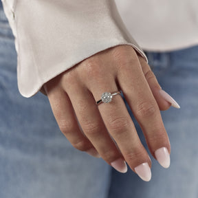 Engagement Ring Platinum Flower Cluster 0.50ct Diamond Ring