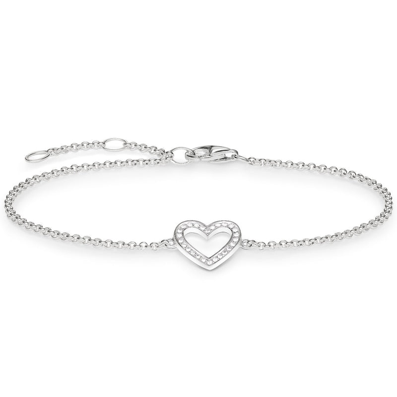 Thomas Sabo Sterling Silver 7" Classic Heart Bracelet