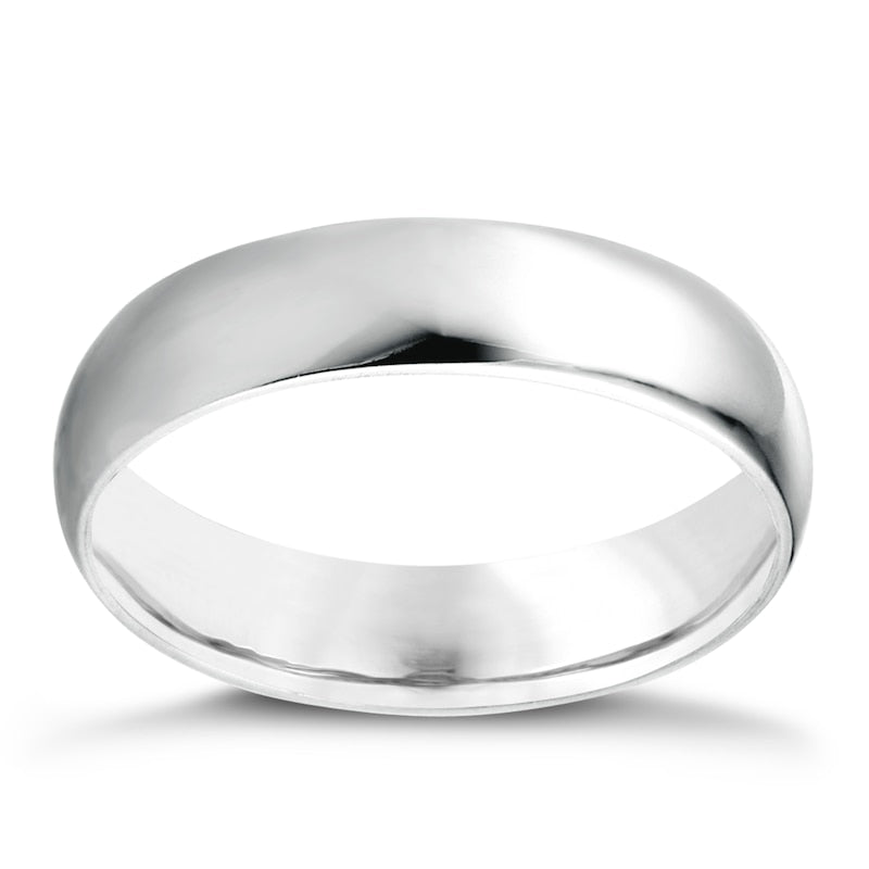 Platinum 5mm Extra Heavyweight D Shape Ring