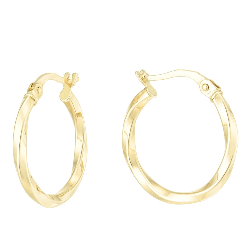9ct Yellow Gold 15mm Hoop Earrings