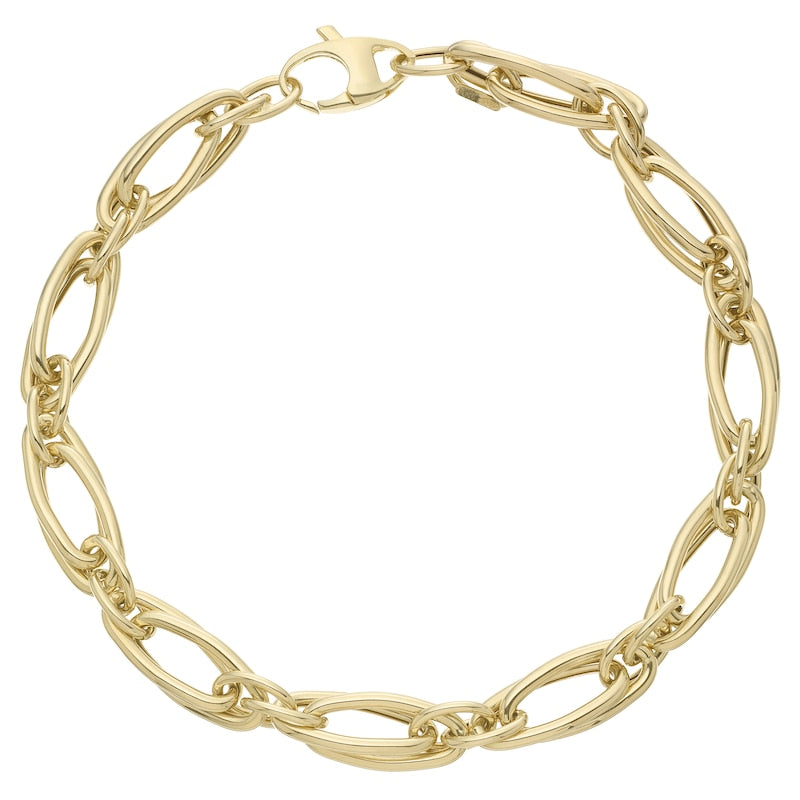 9ct Yellow Gold 7.5" Long Link Bracelet