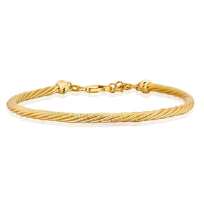 9ct Yellow Gold Adjustable 7.5" Twisted Bracelet