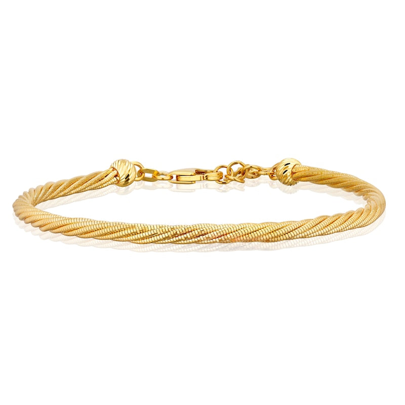 9ct Yellow Gold Adjustable 7.5" Twisted Bracelet