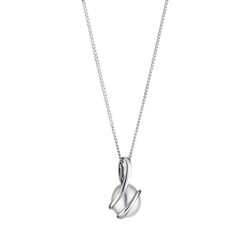 9ct White Gold Cultured Freshwater Pearl Wrap Pendant