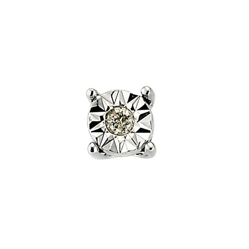 Men's 9ct White Gold Diamond Stud Earring