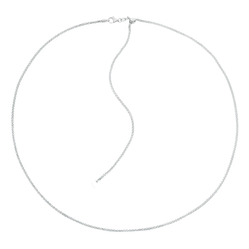 Sterling Silver 19.75" Adjustable Necklace Spiga Chain